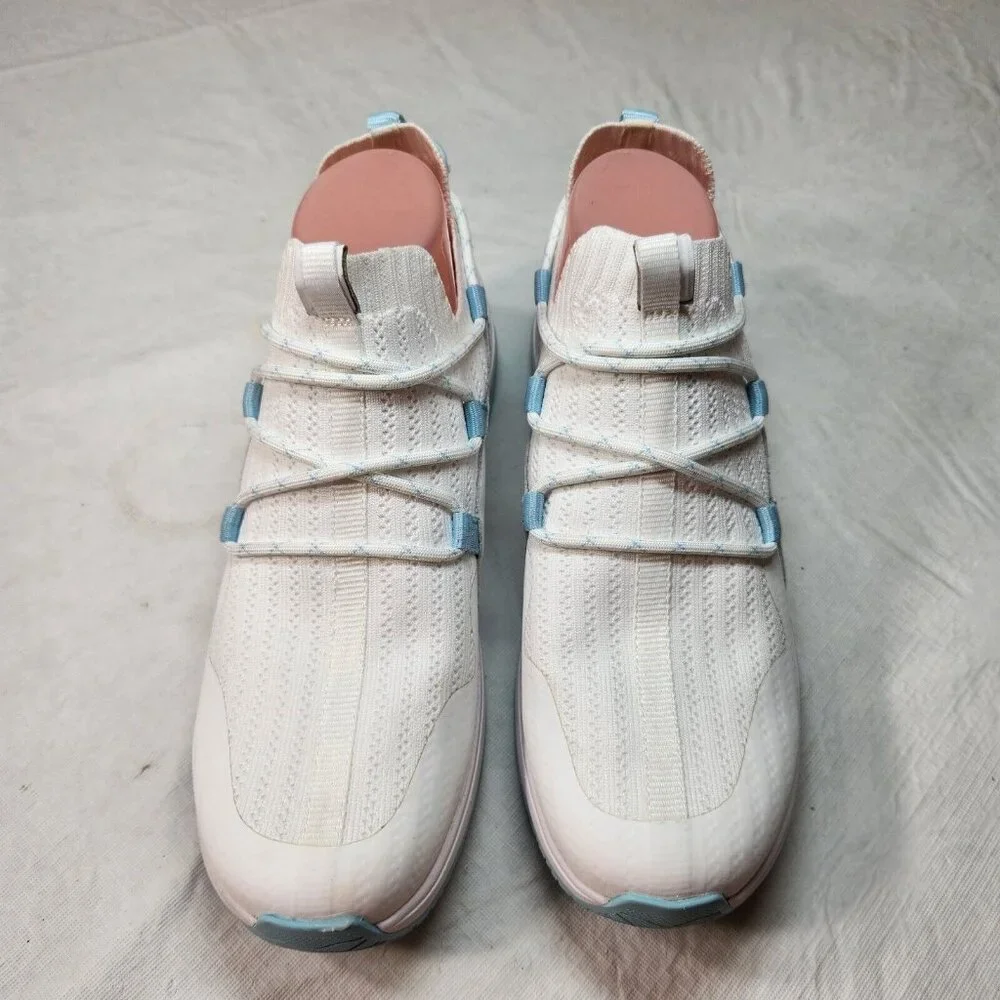 Nurture Restore Women's size 6.5 M Lace Up Comfort Sneakers White blue Shoes 304 - Picture 3 of 8